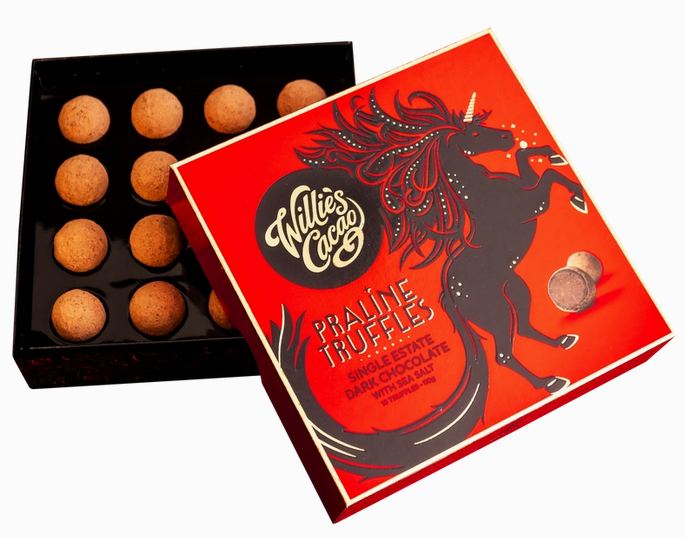 Vegan Dark Chocolate Praline Truffles with Sea Salt - Image 2